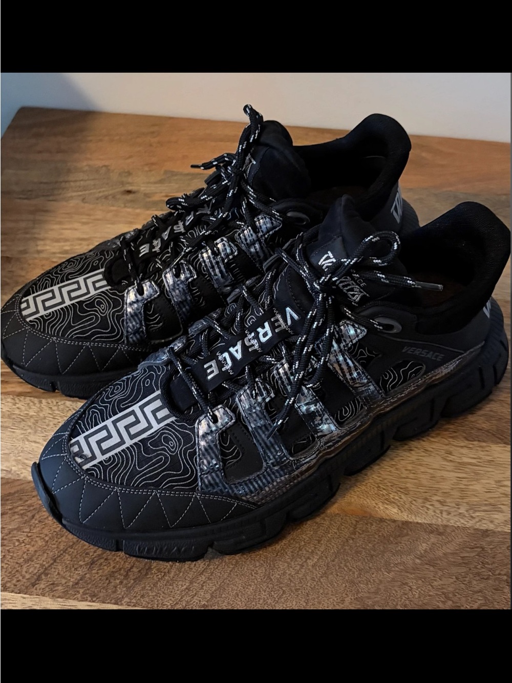 Versace Black Graphic Low-Top Sneakers
